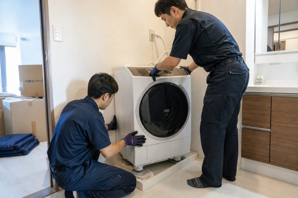 引っ越し後は輸送ボルト確認