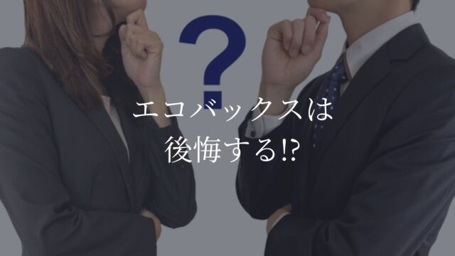 エコバックス　後悔